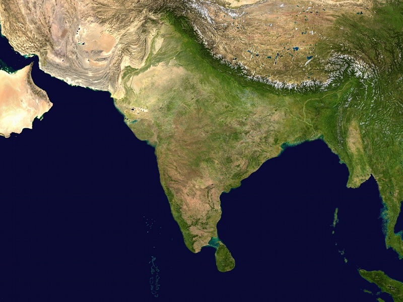 Satellite image of India, NASA Blue Marble