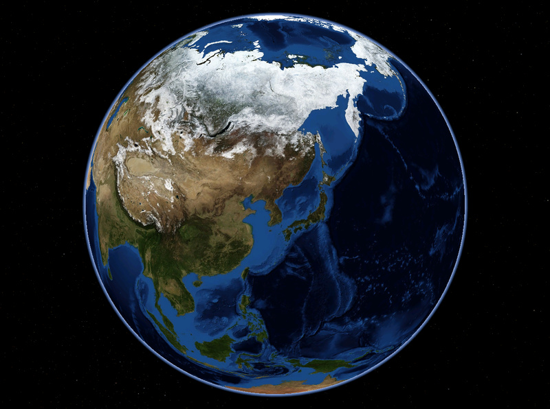 Blue Marble composite shot of East Asia